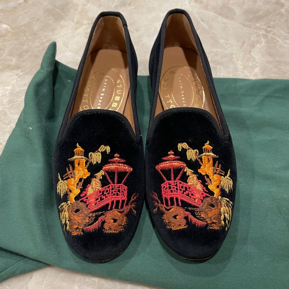 Stubbs & Wooten velvet loafer